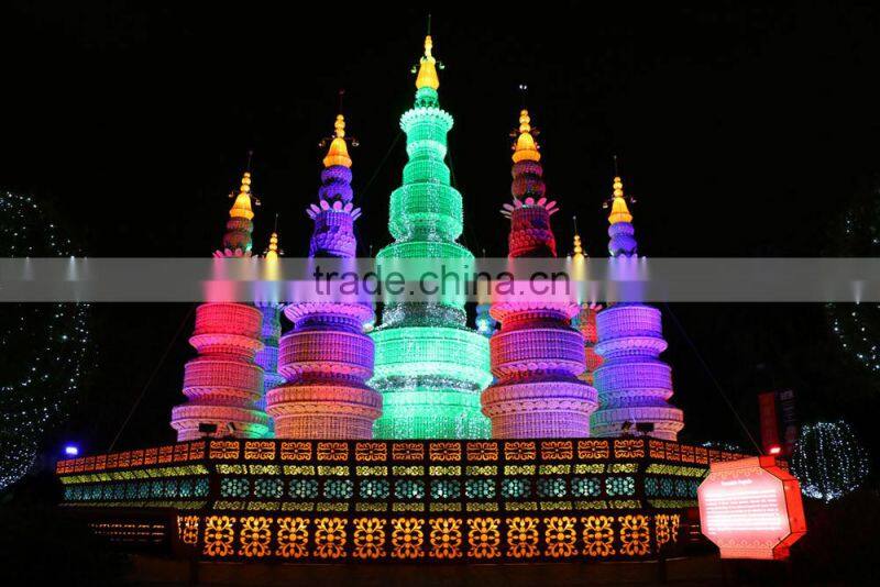 colorful chinaware tower lantern