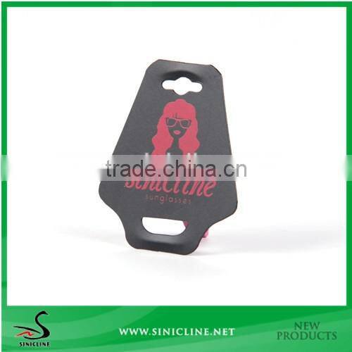Sinicline useful black paper sunglasses hanger with logo printed