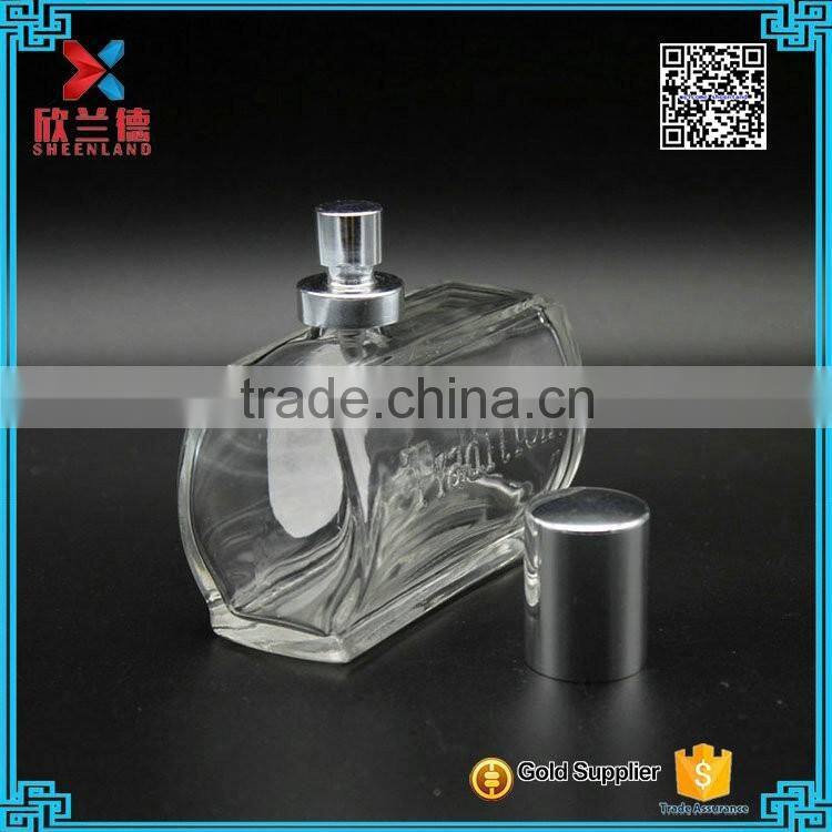 Unique design 4 oz glass perfume bottle with pump sprayer