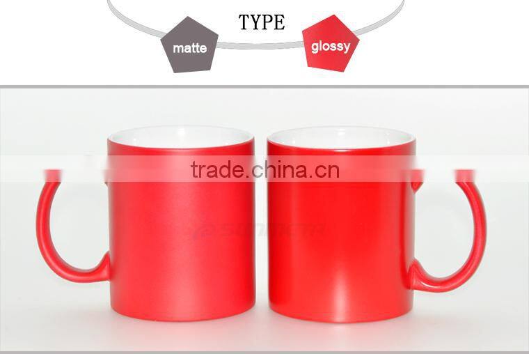 sublimation colour change mug, high quality ceramic mug factory direct supply
