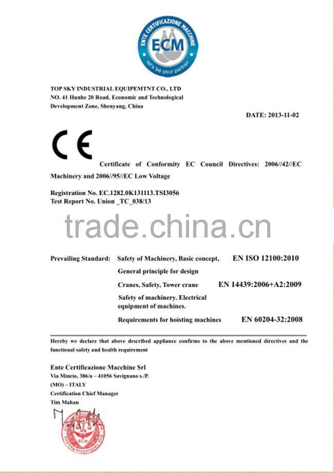 Professional tower crane manufature