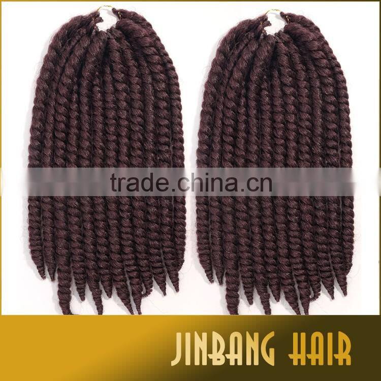 Cheap price synthetic hair extension 24 inch 2x havana mambo twist crochet braiding hair