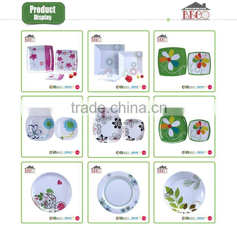 High quality heat resistant party christmas 7" colored melamine plates