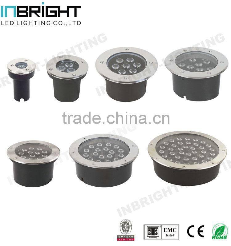 9W IP67 waterproof round white color 24v led inground uplights