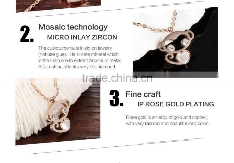 Online Shopping Rose Gold Monkey Long Chain Necklace Designs Bridal