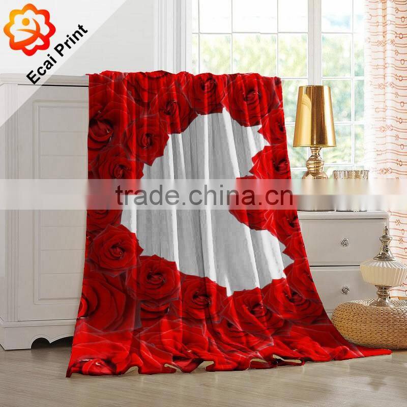 2016 hot sale good quality custom made printing fleece blanket