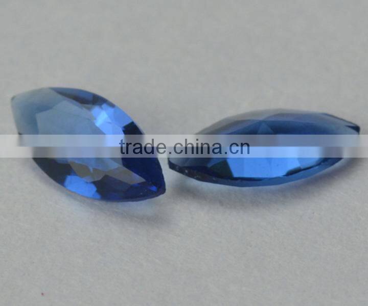 China manufacturer oval decorate blue aquamarine glass gem stone for making jewelry