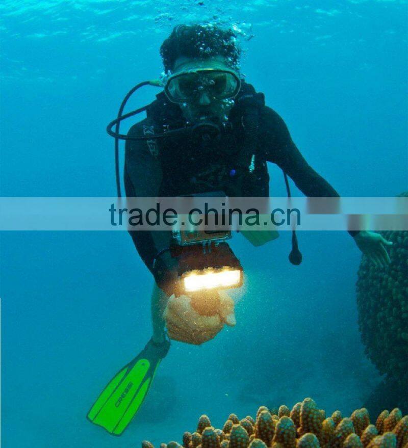 TELESIN POV Flash LED Fill Night Light Underwater 30m Waterproof Light Mount Kit for Go pro Hero4