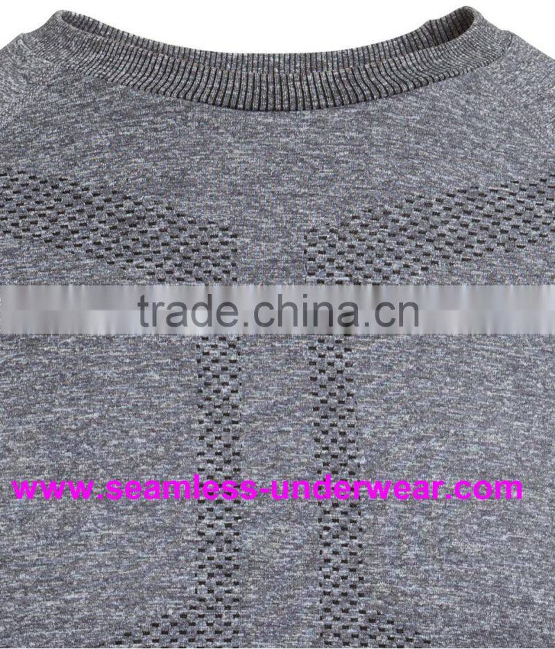 Polypropylene + Nylon + Spandex Cycling Base Layer, Men's Seamless Compression Base Layer for Skiing, Jogging & Training