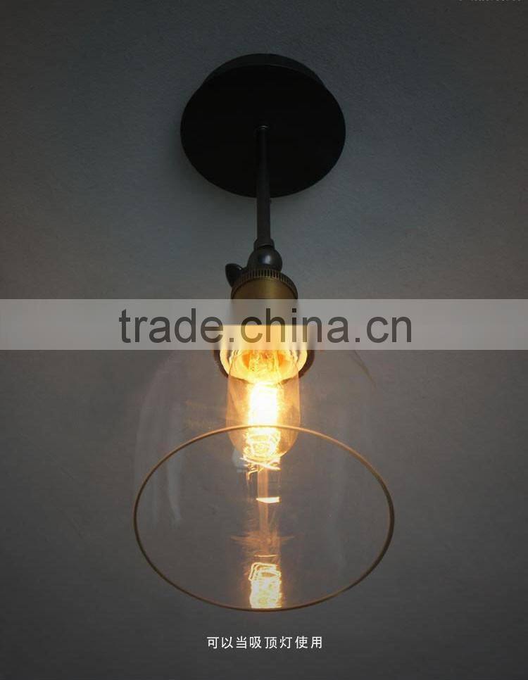 hot sale RH creative Edison light Hemicycle Glass lamp II Ceiling light or wall light