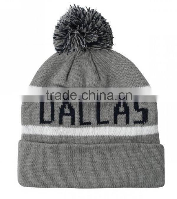 2014 Wholesale headwear oem beanie hats with pompom