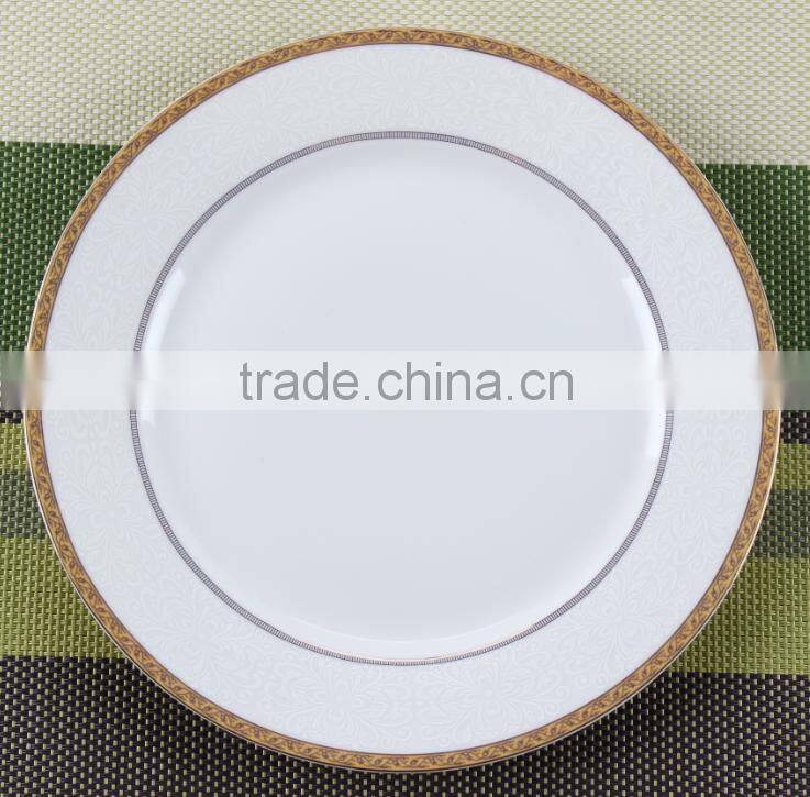 New bone china gold dinner plate, elegant charger plate wholesale