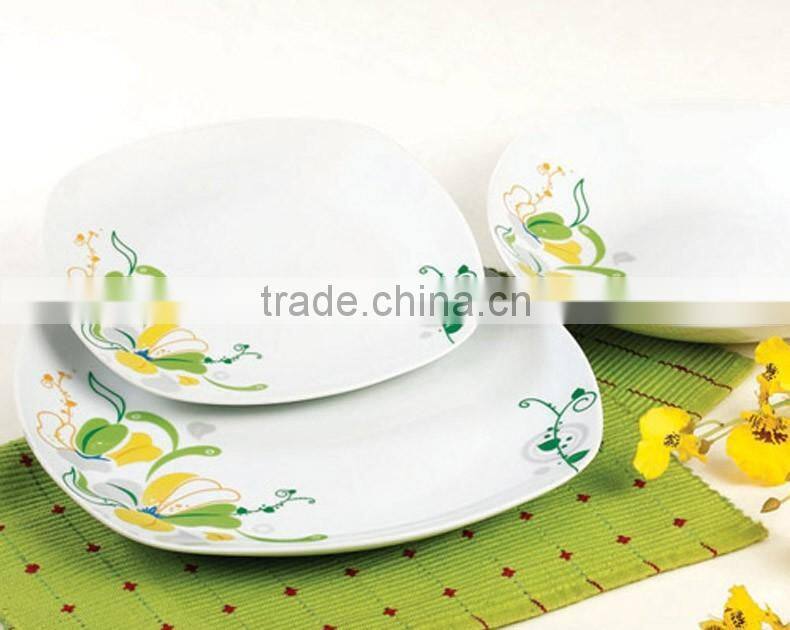 Square dinner set,good porcelain dinner set,stackable dinnerware set