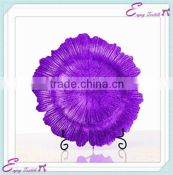 YHP#10 shell glass charger banquet events party wedding wholesale decor plates