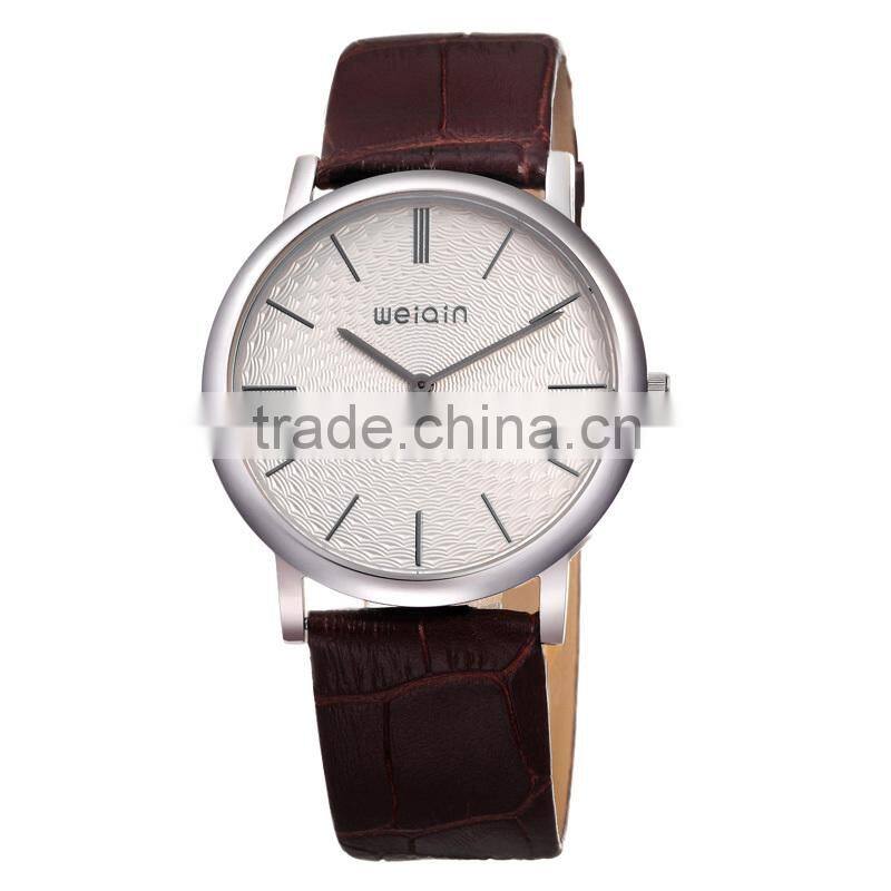 Brand Watch Men W.R. 3ATM Sapphire Glass 4.6mm Thick SS Case Genuine Leather Strap