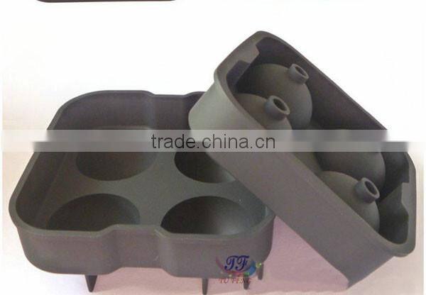 2015 hot sale flexible ball shape silicone ice cube tray with private label