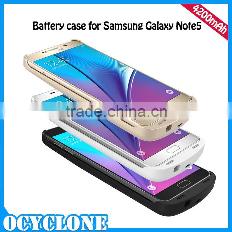 External backup battery case 4200mah battery case for samsung galaxy note 5