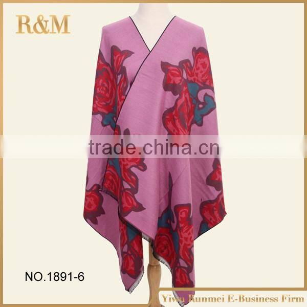 Wholesale blanket scarf Double face jacquard shawl