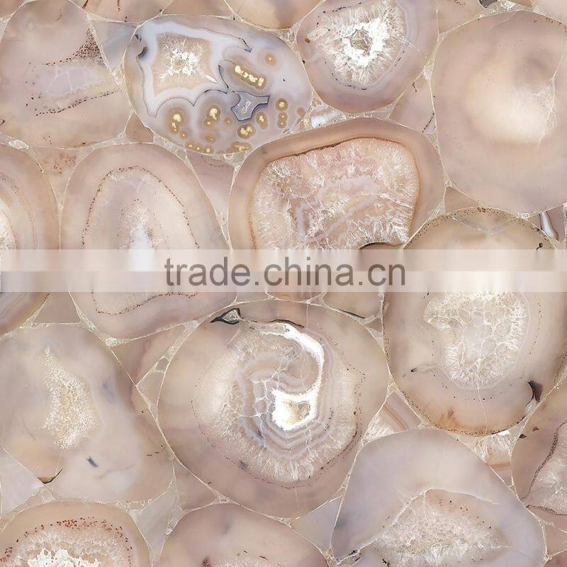 White agate stone polished slab Agate Stone
