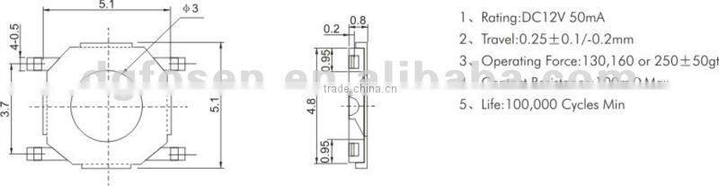 5.1*5.1 tact swith smd TS-1504
