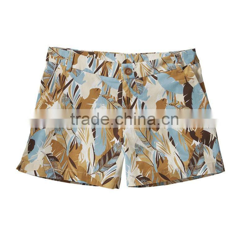2016 Manufucture Custom Woman Shorts Chino-style Stretch All-wear Shorts With Soild Color