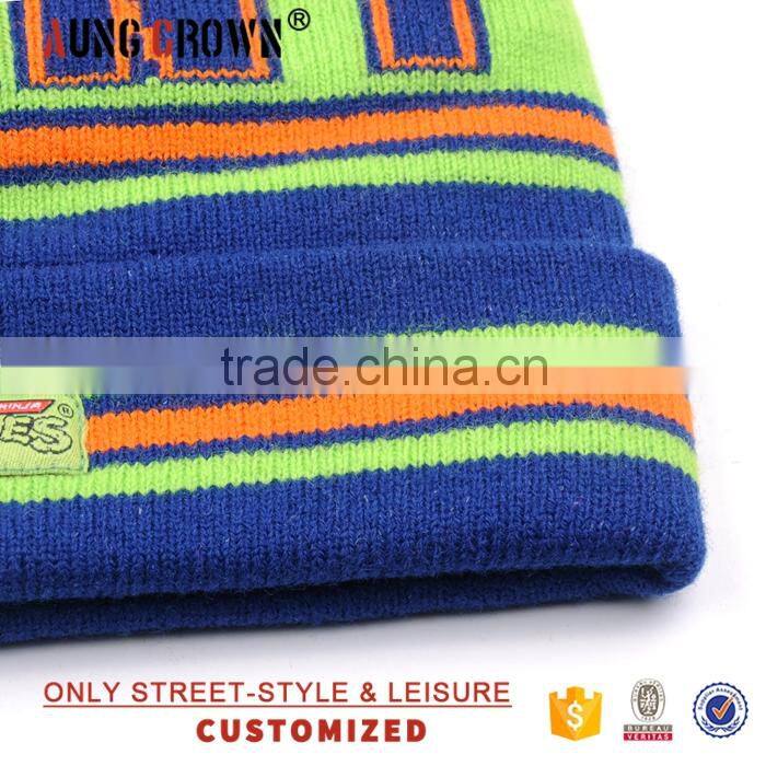 Jacquard Logo Winter 100 Acrylic Beanie Crochet Hats Pattern