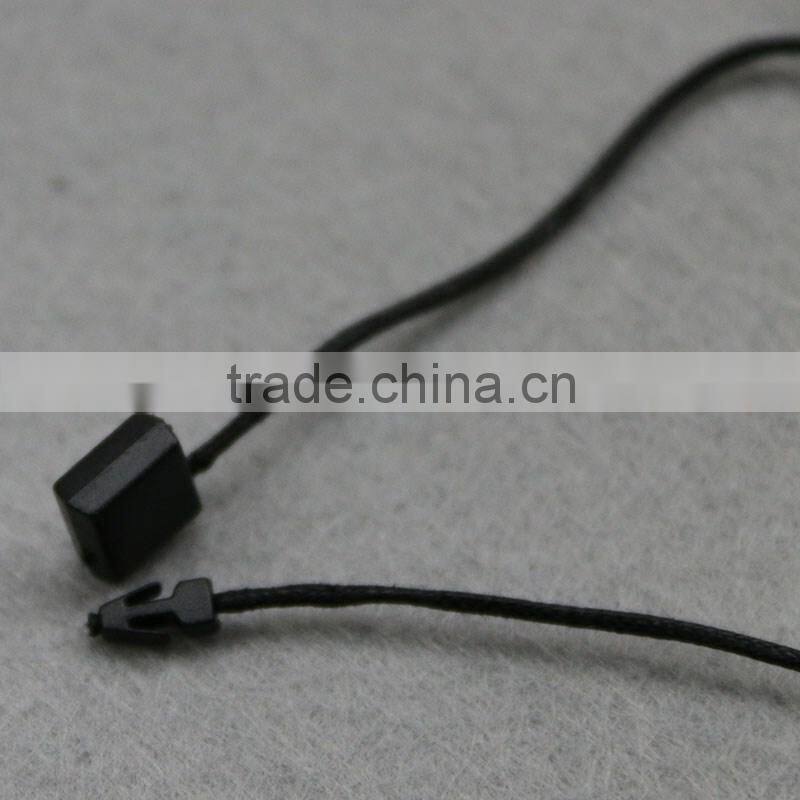 clothing plastic string seal tag&square desgin plastic seal tags with single hook