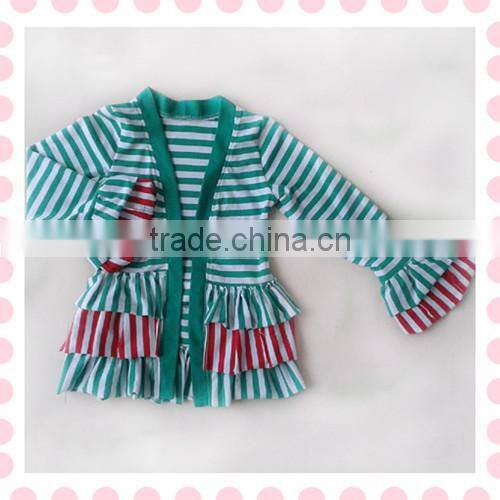 2015 latest long sleeves jacket stripe ruffle jackets baby clothes