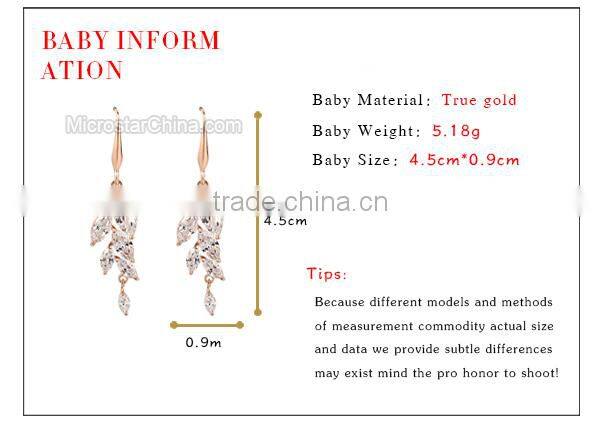 Fashion 18K Gold Diamond Wedding Earring