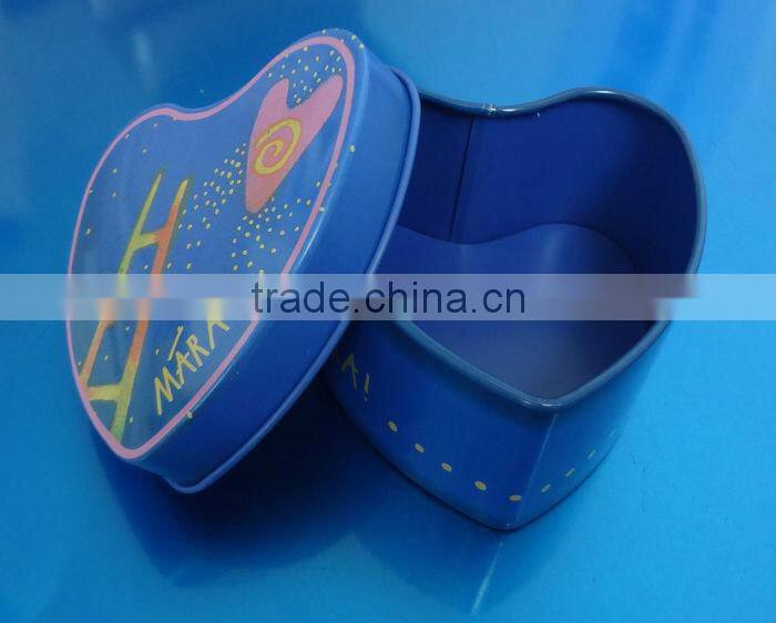 Heart shape ring packing tin box