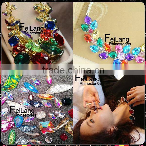 New design fancy glass stone crystal chain
