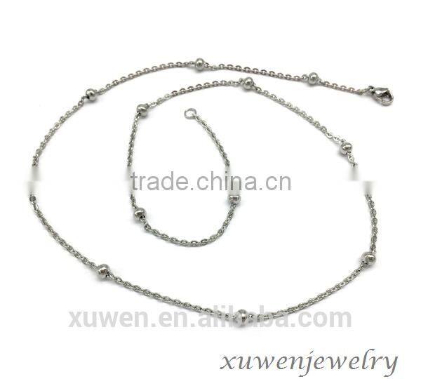 wholesale silver tone fashion ball womens chain stainless steel