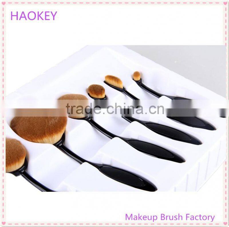2016 New Professional 10 Pcs Soft Oval Toothbrush Makeup Brush Sets Foundation Brushes Contour Powder Blush Concealer Brush
