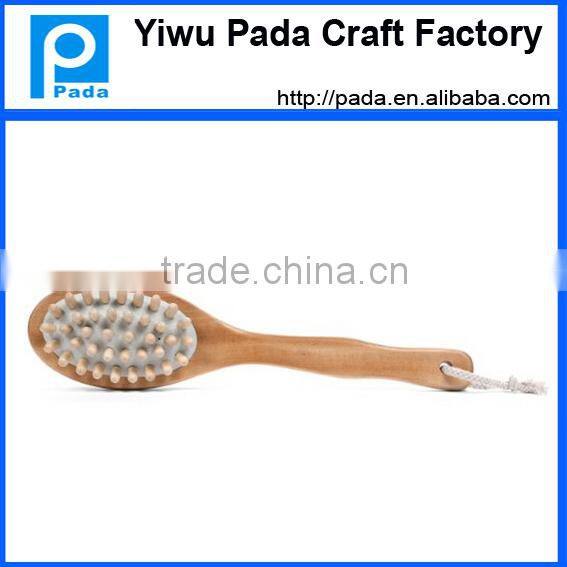 Natural Bristle Bath & Shower Body Scrub Brush for Exfoliating Dry Brushing and Anti Cellulite Reducing Massager Treatment with