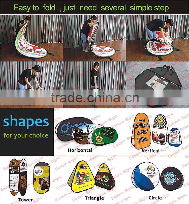 Portable Peach Skin Fabric Custom Advertising Pop Out Banner