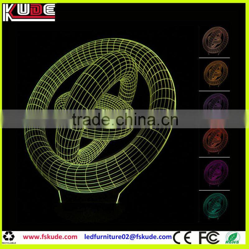 modern customized acrylic design 3D table lamp with LED light