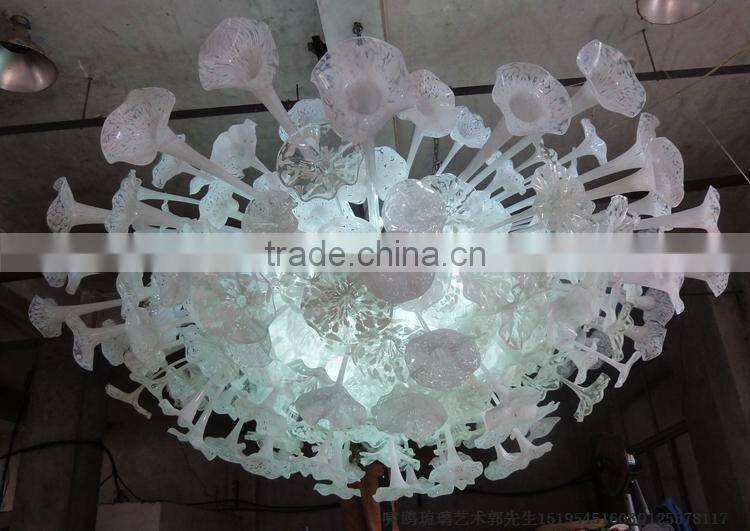 hand blown glass chandelier decoration XO-20150621 Modern glass art chandelier from famous Chinese glass artist Mr Ou LianHua