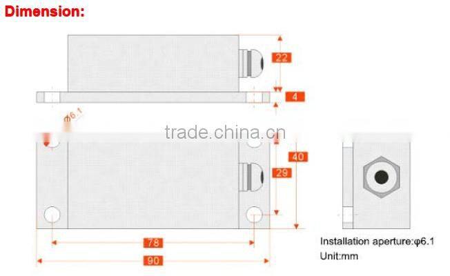SCA141A Dual-axis 4 directions Tilt Switches Sensor With High Accuracy 0.05deg , Relay Output Quick Response, With Alarm