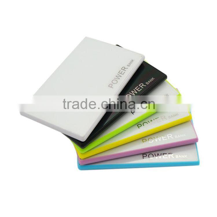 hot new products for 2015 super slim cerdit card size power bank 2000mah