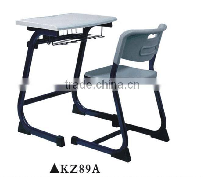 School hexagon plastic double table and chair set N808+KZ03