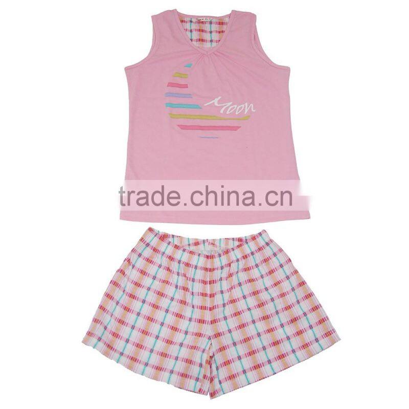 Kevince Ladies jersey short homewear pyjamas knitting woman clothing nightwear sleepwear MOQ2000sets