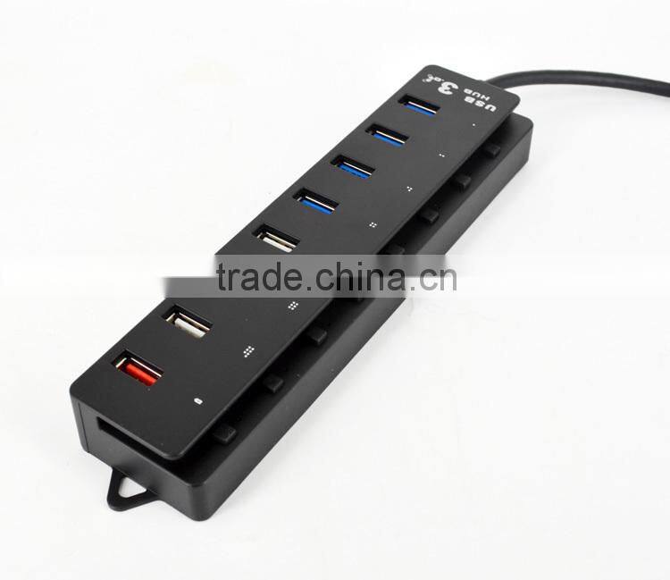 Top selling 7 port usb 3.0 with i quick charging port interface type from CE/ROHS/FCC certifiaction usb hub manufacturers
