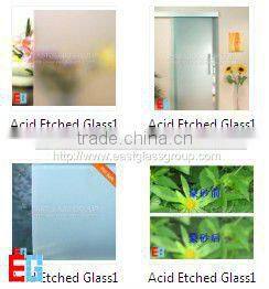Acid etched glass frosted glass