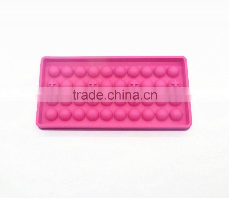 2016 New BPA free FDA food grade 40 cavity 12mm round sphere silicone chocolate mould ball