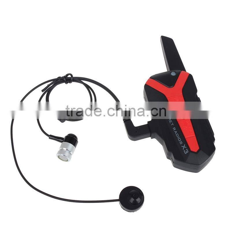 1.5-3KM Interphone Bluetooth BT Motorbike Motorcycle Helmet Intercom Headset X3