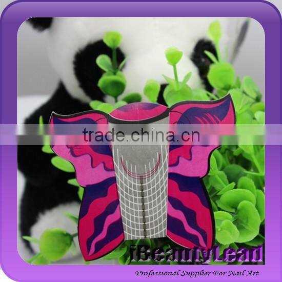 New coming butterfly nail form 300pcs roll gold nail forms nail art form