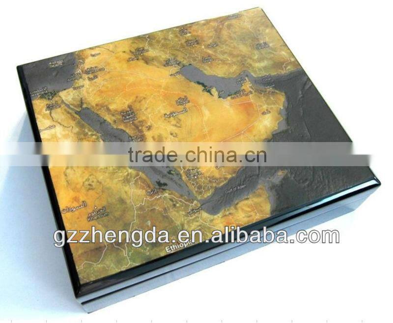High quality customized made-in-china Varnished Wooden Box with Metal Plate