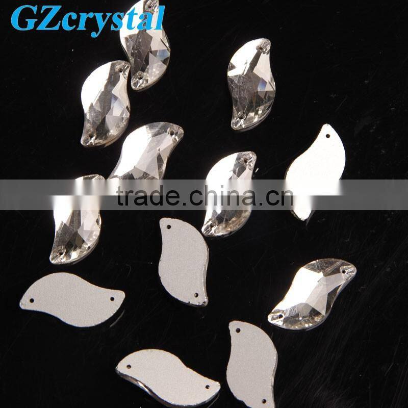 wholesale crescent shaped stones for clothes decoration crystal bead
