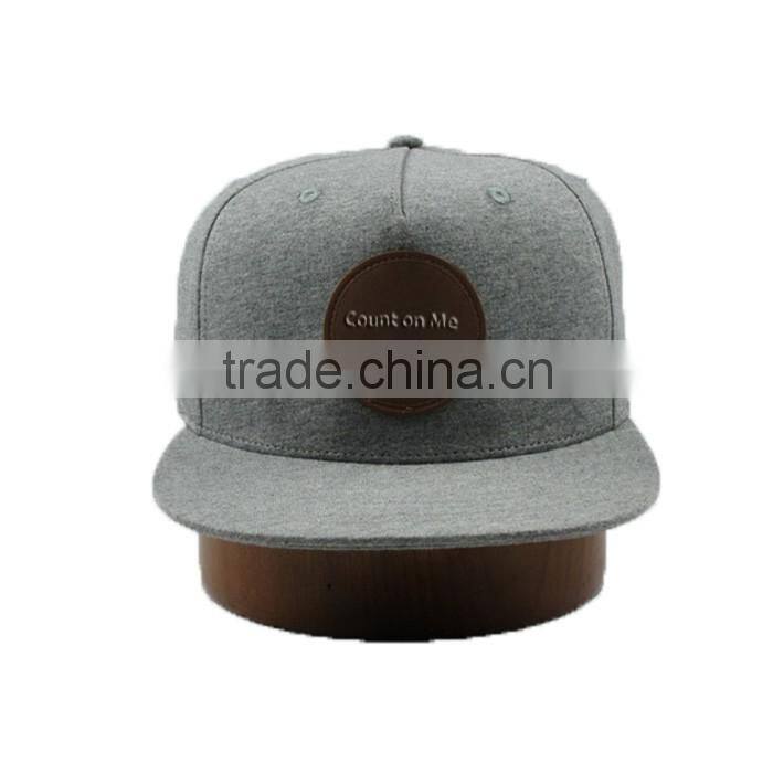 Design your Logo Customized embossed leather patch snapback hat wholesale