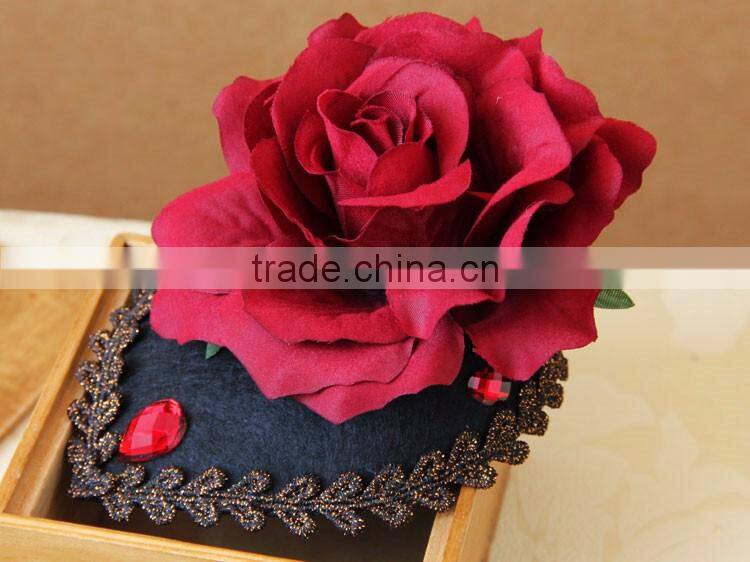 MYLOVE vintage big flower felt hat women party headwear wholesale